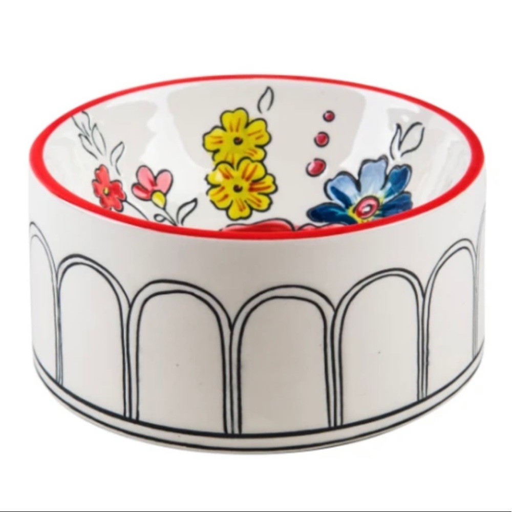 BRAND NEW FLOWER PATCH PET BOWL